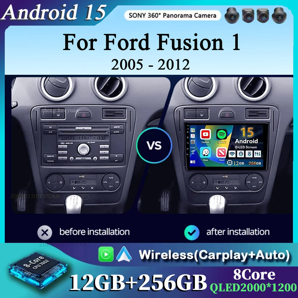 For Ford Fusion 1 2005 - 2012 Android 15 Carplay Auto 4G WIFI Car Radio Multimedia Stereo Video Player GPS Navigation Plug and P
For Ford Fusion 1 2005 - 2012 Android 15 Carplay Auto 4G WIFI Car Radio Multimedia Stereo Video Player GPS Navigation Plug and P
