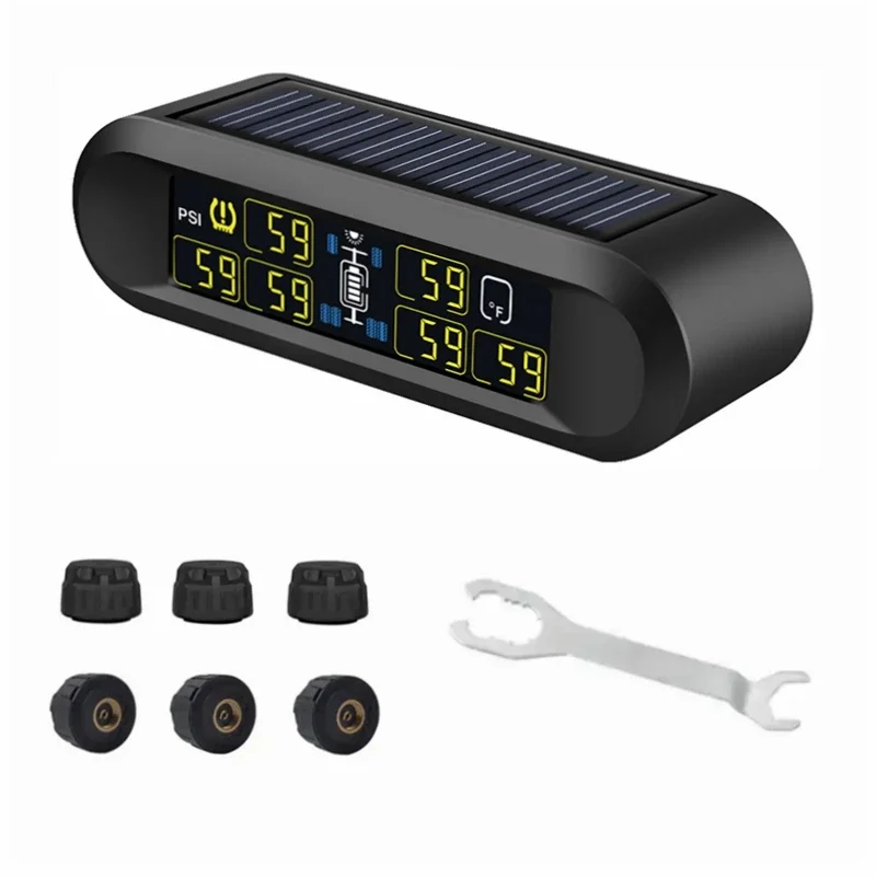 6 Wheel Solar TPMS T650 WF Tire Pressure Monitoring System With 6 External Sensors
6 Wheel Solar TPMS T650 WF Tire Pressure Monitoring System With 6 External Sensors