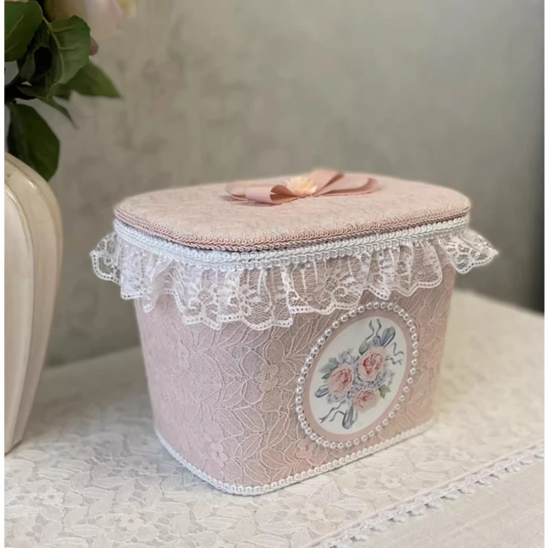 Vintage Makeup Organizer Box Hand-Embroidere Lace Jewelry Storage Desktop Vanity Tray for Cosmes French Country Bathroom Storage
Vintage Makeup Organizer Box Hand-Embroidere Lace Jewelry Storage Desktop Vanity Tray for Cosmes French Country Bathroom Storage
