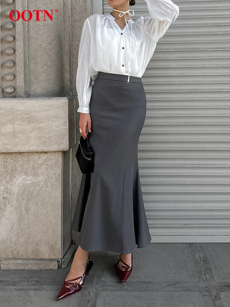 OOTN Elegant Gray Turmpet Skirts For Women Autumn High Waist Office Lady Brown Long Skirts Vintage Sexy Slit Skirts Female 2024
OOTN Elegant Gray Turmpet Skirts For Women Autumn High Waist Office Lady Brown Long Skirts Vintage Sexy Slit Skirts Female 2024