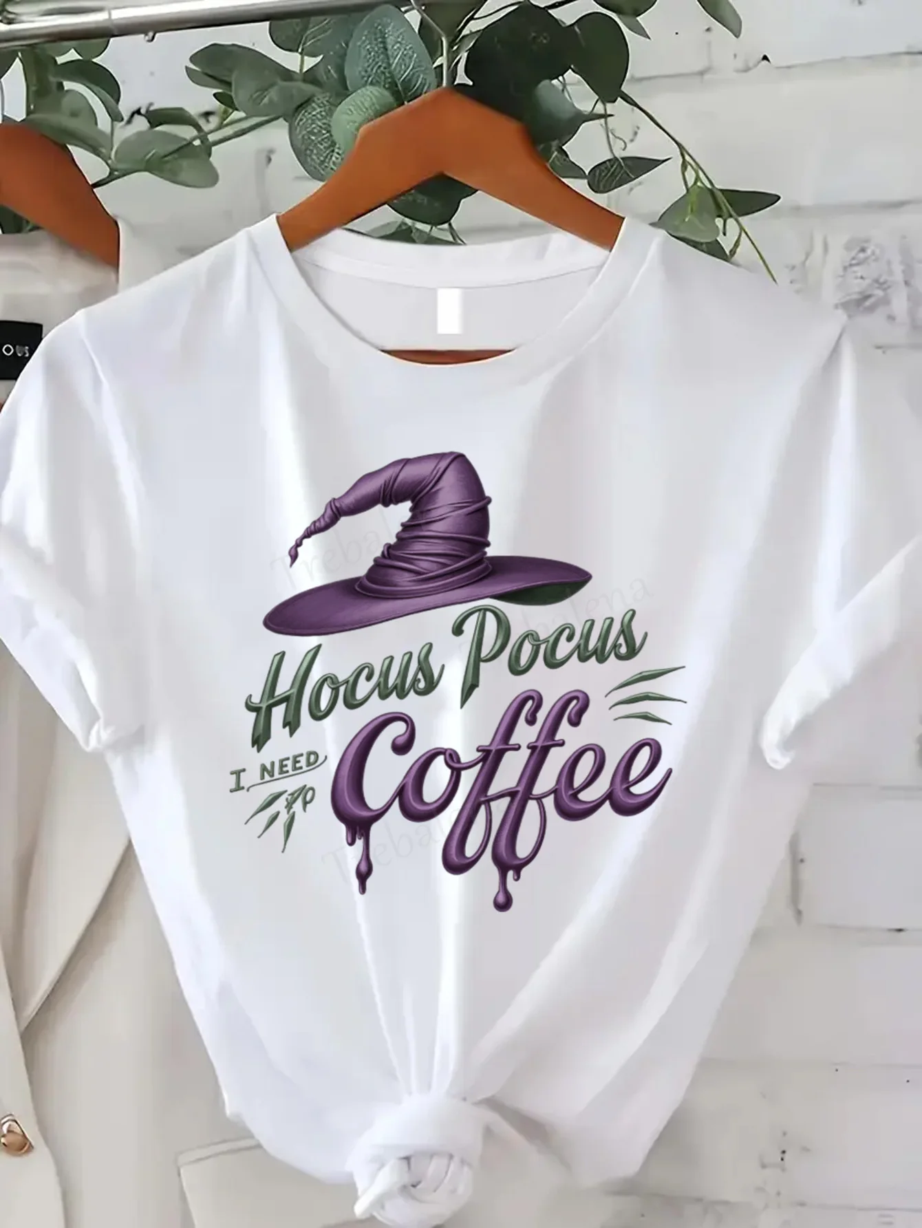 Round Neck T-shirt Hocus Pocus Coffee Witch Hat Tee Women's Plus Size Halloween Shirt Short Sleeve Tee Fashion Casual Top
Round Neck T-shirt Hocus Pocus Coffee Witch Hat Tee Women's Plus Size Halloween Shirt Short Sleeve Tee Fashion Casual Top