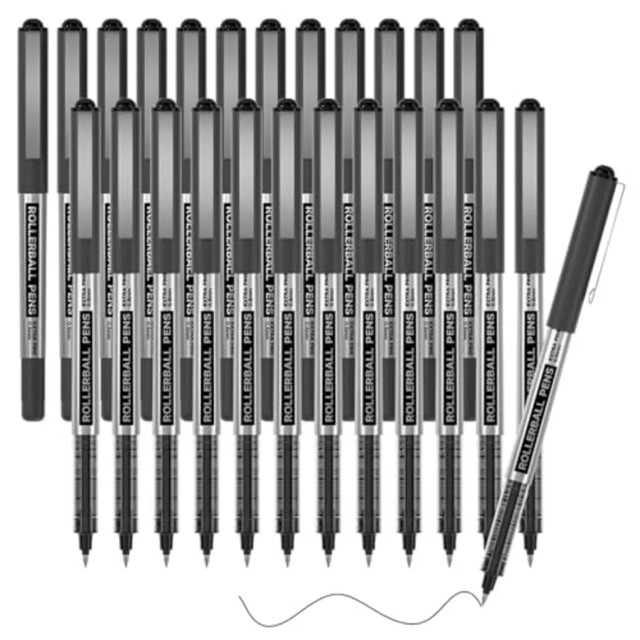 RollerBall Pens, 25 Pack Fine Point Roller Ball Pens, 0.5mm Liquid Ink Pens for Writing Journaling Taking Notes School Office
RollerBall Pens, 25 Pack Fine Point Roller Ball Pens, 0.5mm Liquid Ink Pens for Writing Journaling Taking Notes School Office