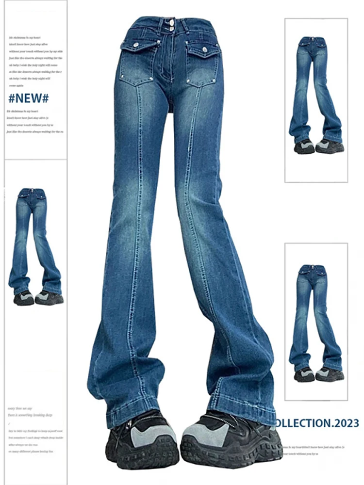 Women's Blue Flare Jeans Y2k Vintage Cowboy Pants Harajuku High Waist Denim Trousers Fashion 90s Aesthetic 2000s Trashy Clothes
Women's Blue Flare Jeans Y2k Vintage Cowboy Pants Harajuku High Waist Denim Trousers Fashion 90s Aesthetic 2000s Trashy Clothes
