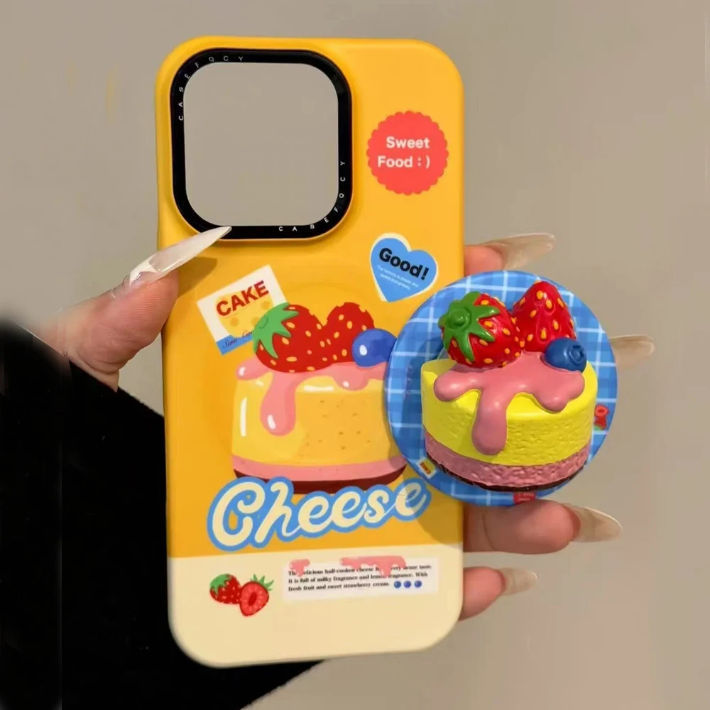 3D Cute Cheese Strawberry Magnetic Bracket Wireless Charge Magsafe Stand Holder Phone Case for IPhone 16 15 14 13 Pro Max Cover
3D Cute Cheese Strawberry Magnetic Bracket Wireless Charge Magsafe Stand Holder Phone Case for IPhone 16 15 14 13 Pro Max Cover