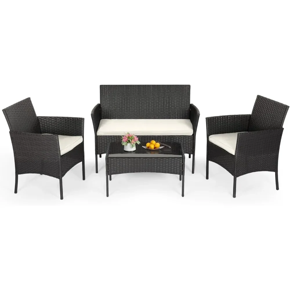 Patio Furniture Set 4 Pieces Outdoor Rattan Chair Wicker Sofa Garden Conversation Bistro Sets for Yard,Pool or Backyard
Patio Furniture Set 4 Pieces Outdoor Rattan Chair Wicker Sofa Garden Conversation Bistro Sets for Yard,Pool or Backyard