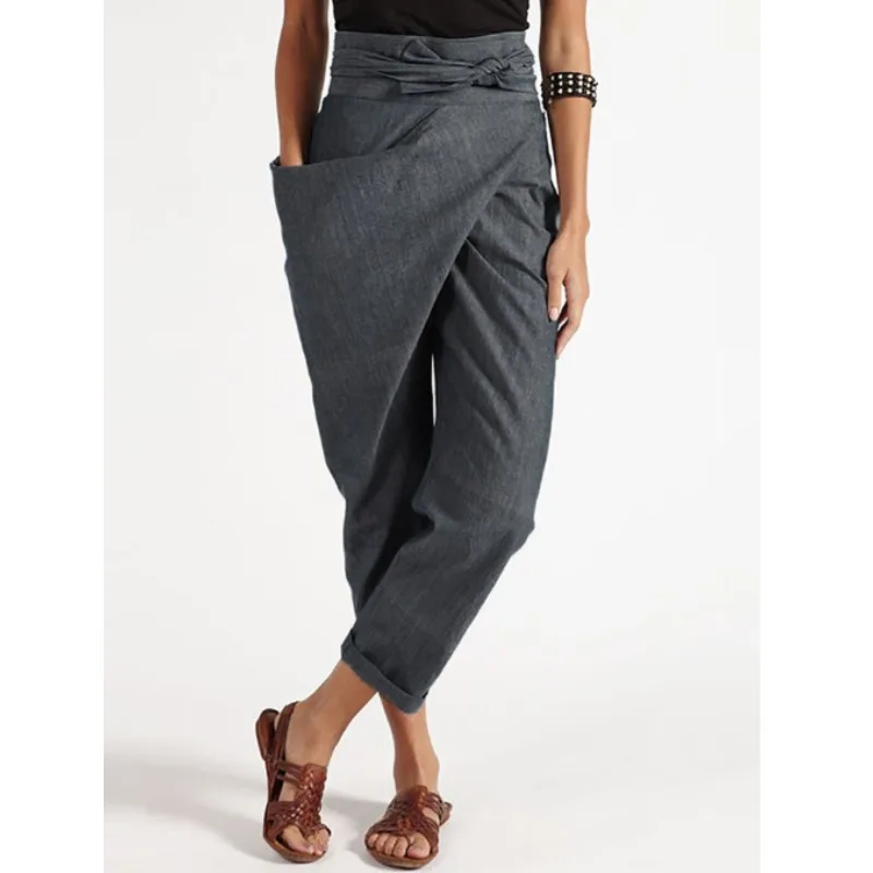 Women Asymmetrical Tie String Ankle Pants Casual High Waist Loose Comfortable Breathable Versatile
Women Asymmetrical Tie String Ankle Pants Casual High Waist Loose Comfortable Breathable Versatile