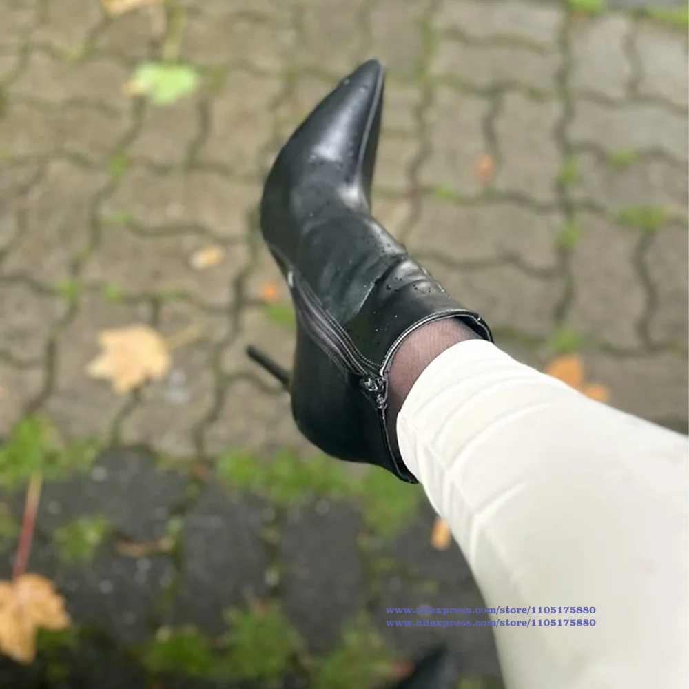 Black Leather Stiletto Heels Ankle Boots Pointy Toe High Heel Booties Luxury Designer Women's Boots Trendy Handmade Botas Mujer
Black Leather Stiletto Heels Ankle Boots Pointy Toe High Heel Booties Luxury Designer Women's Boots Trendy Handmade Botas Mujer