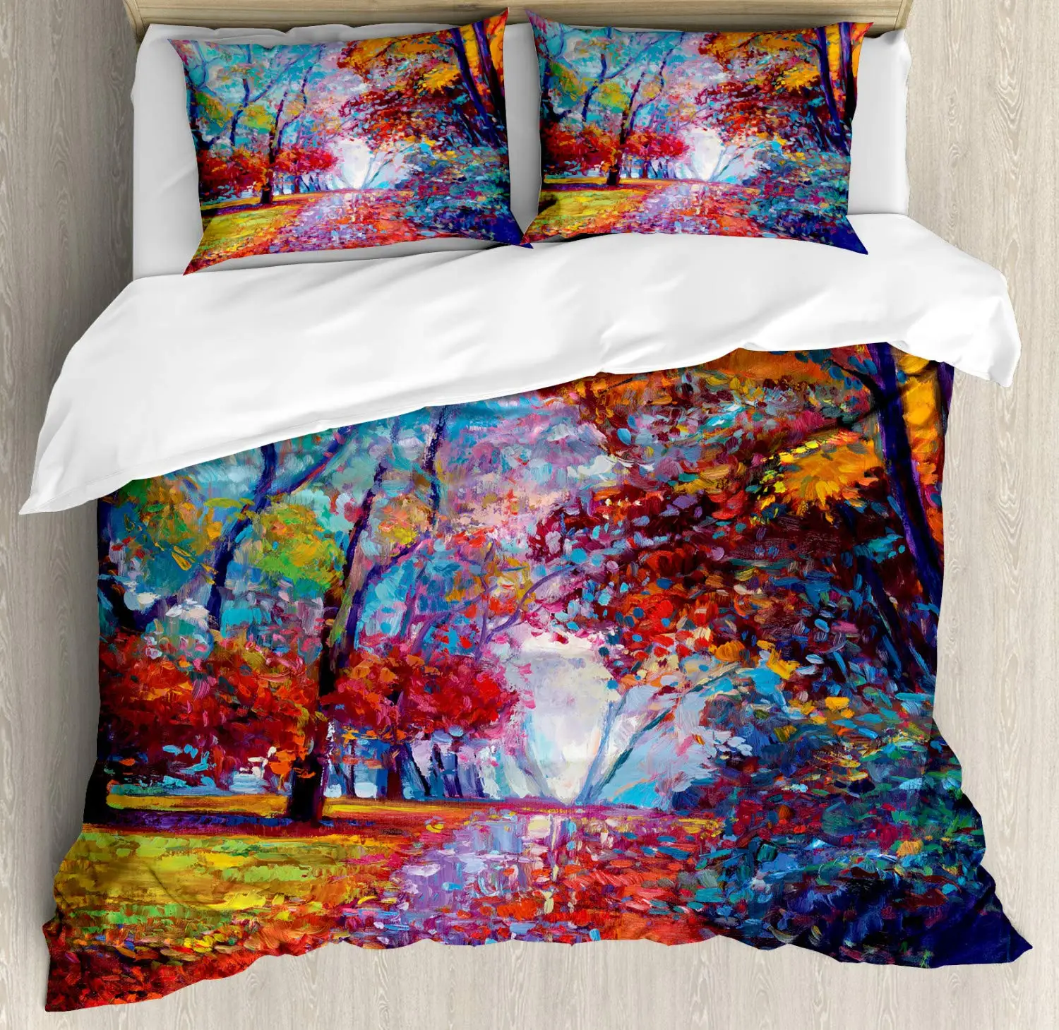 Country Orange Blue Duvet Cover Colorful Paint of Park In Fall View of The Earth In Oil Painting Style Print Bedroom Decorative
Country Orange Blue Duvet Cover Colorful Paint of Park In Fall View of The Earth In Oil Painting Style Print Bedroom Decorative