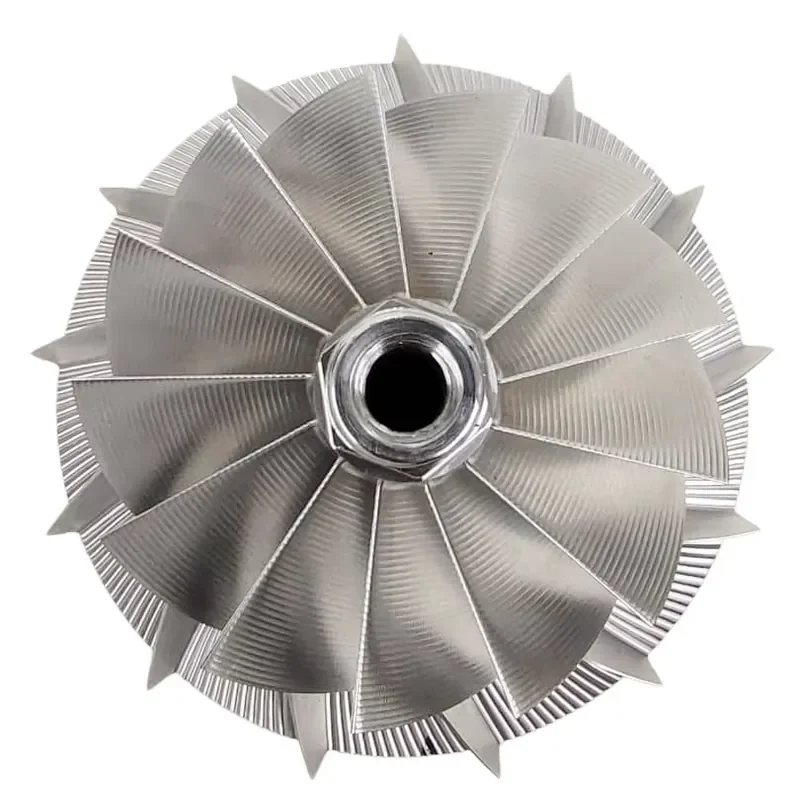 GT55 GENII 91.00/133.30mm 13+0 Blades Point Milling, Trailing Edge Milling/aluminum 2618/billet Compressor Wheel
GT55 GENII 91.00/133.30mm 13+0 Blades Point Milling, Trailing Edge Milling/aluminum 2618/billet Compressor Wheel