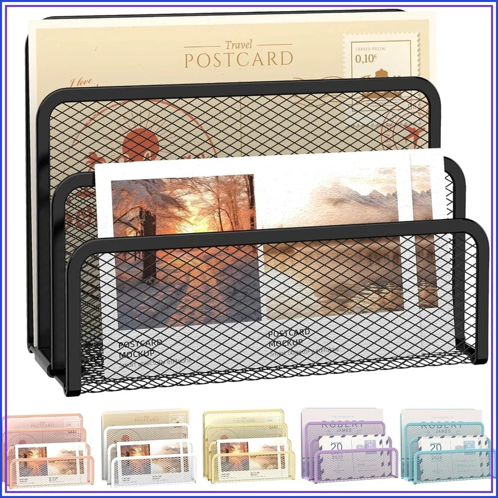 3-Slot Mesh Mail Organizer for Desk, Countertop Letter Sorter, Office File Holder, Black
3-Slot Mesh Mail Organizer for Desk, Countertop Letter Sorter, Office File Holder, Black