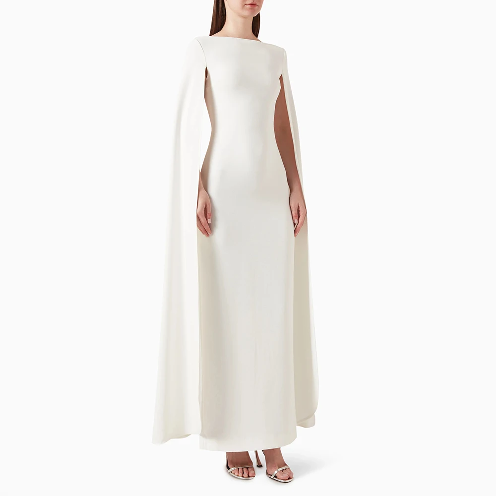 2025 Prom Dresses Ivory Boat Neck Cloak Sleeves Column Maxi Formal Party Gowns for Women Ankle Length Simple Evening Dress
2025 Prom Dresses Ivory Boat Neck Cloak Sleeves Column Maxi Formal Party Gowns for Women Ankle Length Simple Evening Dress