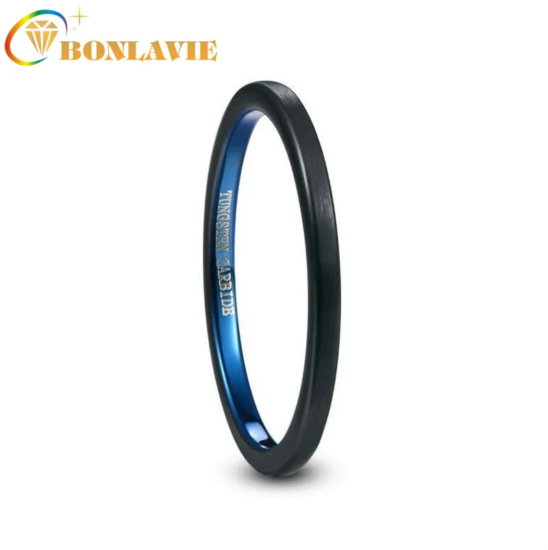 BONLAVIE 2mm Wide Thin Electroplated Black Blue Surface Brushed Tungsten Steel Men's Ring Engagement Rings Anillos
BONLAVIE 2mm Wide Thin Electroplated Black Blue Surface Brushed Tungsten Steel Men's Ring Engagement Rings Anillos