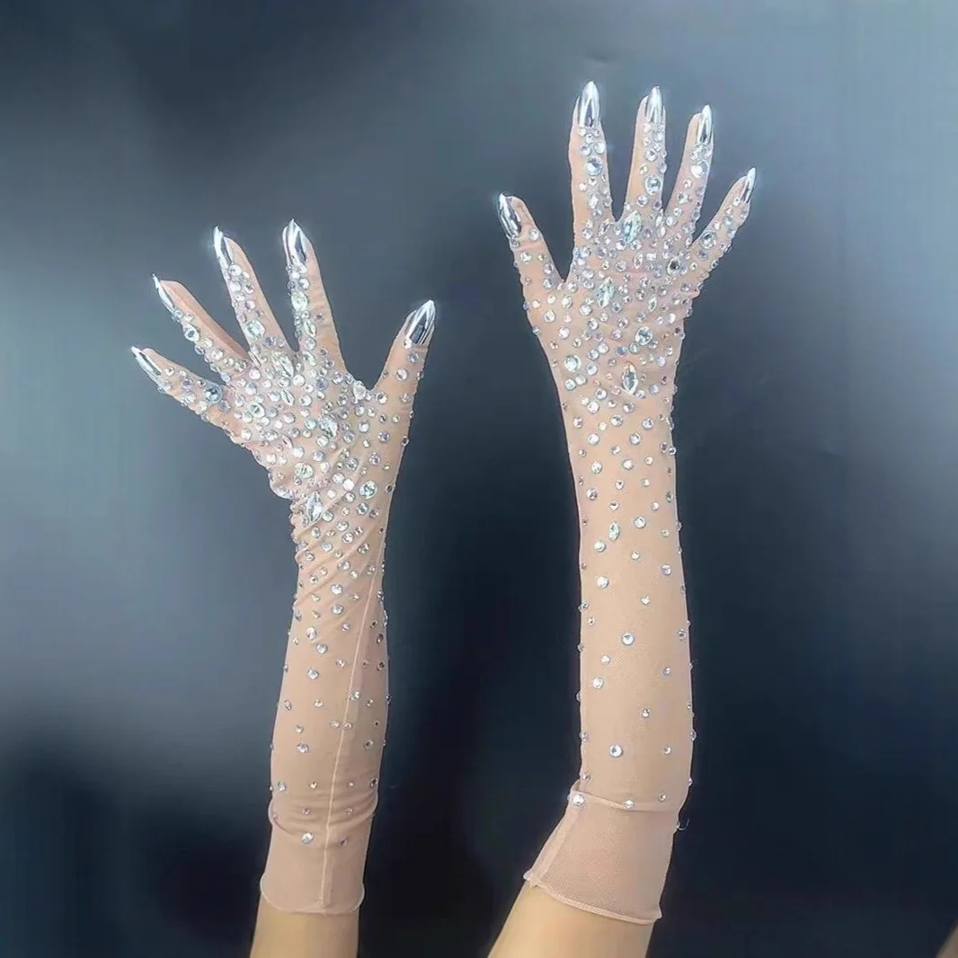 New Neck-wrapping Sparkly Diamond Sensual Banquet Luxurious Gloves for Company Annual Evening Gowns Water Diamond Mesh Gloves
New Neck-wrapping Sparkly Diamond Sensual Banquet Luxurious Gloves for Company Annual Evening Gowns Water Diamond Mesh Gloves