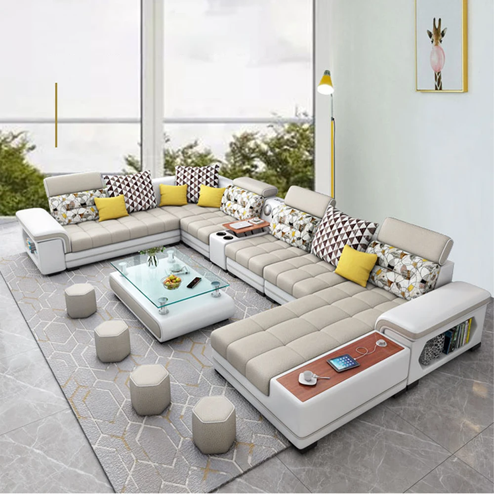 Big U-Shape Coth Living Room Sofa Sets with USB, Speaker, Stools,Bluetooth - Linlamlim Fabric Sectional Sofas for Home Furniture
Big U-Shape Coth Living Room Sofa Sets with USB, Speaker, Stools,Bluetooth - Linlamlim Fabric Sectional Sofas for Home Furniture