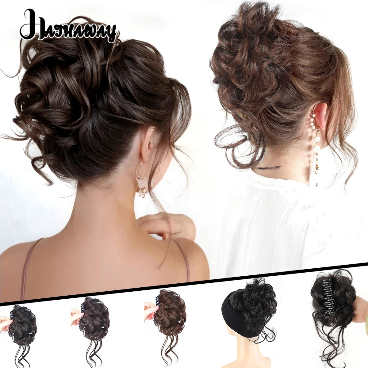 Synthetic Messy Hair Bun Chignon Messy Curly Hair Band Claw Clip False Hair Pieces For Women Hairpins Black Brown
Synthetic Messy Hair Bun Chignon Messy Curly Hair Band Claw Clip False Hair Pieces For Women Hairpins Black Brown