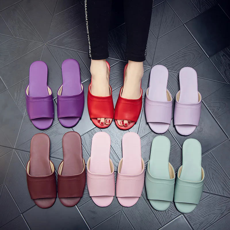 Non-Slip Home Slippers Couples Slippers Beauty Salon Slippers Customizable Logo Printing Hotel Guest House Leather Slippers
Non-Slip Home Slippers Couples Slippers Beauty Salon Slippers Customizable Logo Printing Hotel Guest House Leather Slippers