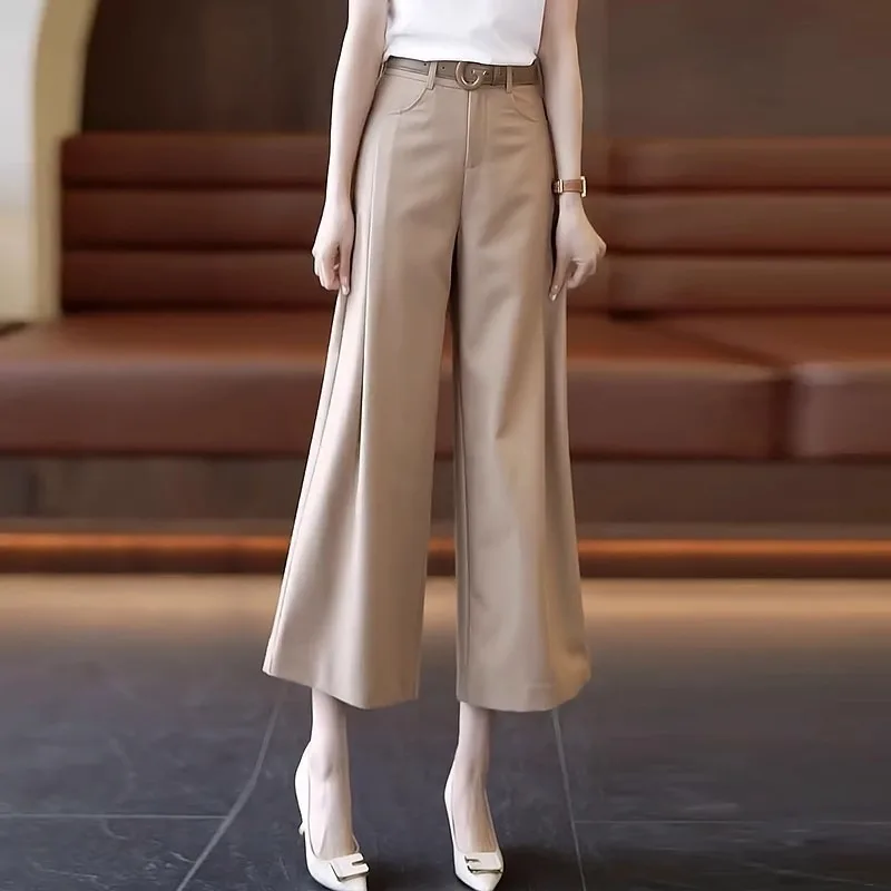 Весенне-осенние девятиточечные широкие брюки с высокой талией, свободные свободные брюки, миниатюрный элегантный повседневный костюм, женские брюки
Весенне-осенние девятиточечные широкие брюки с высокой талией, свободные свободные брюки, миниатюрный элегантный повседневный костюм, женские брюки