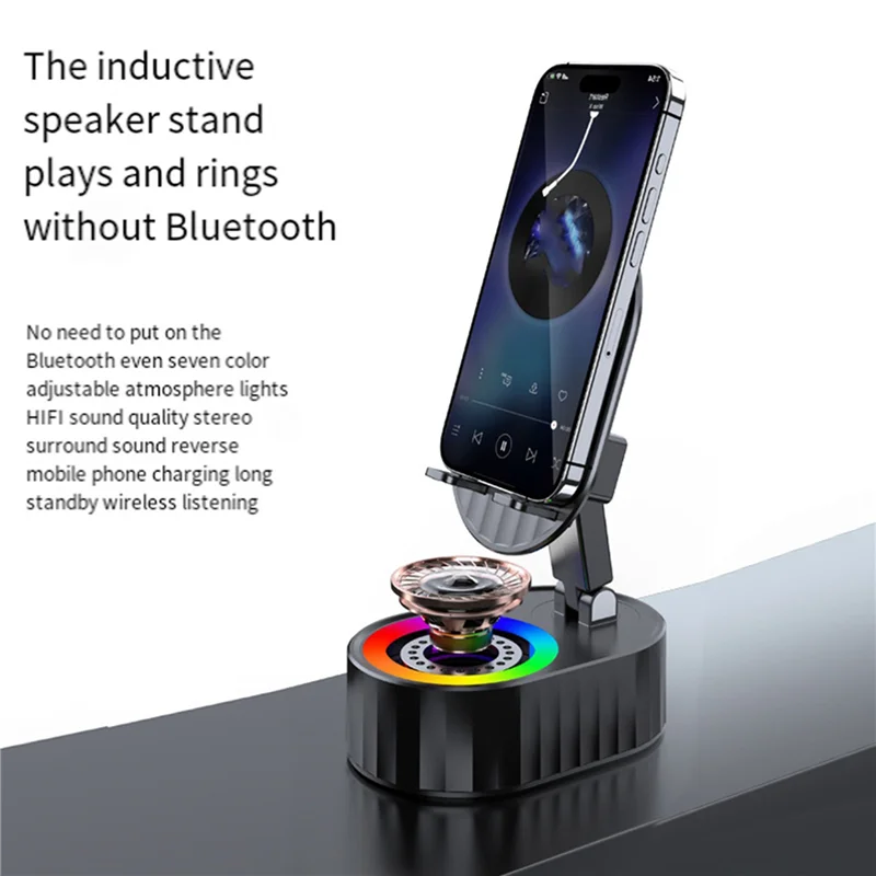 2X 3-In-1 Phone Holder Inductive Bluetooth Speaker Holder 360°Rotating Folding Lifting Charging Treasure Holder Black
2X 3-In-1 Phone Holder Inductive Bluetooth Speaker Holder 360°Rotating Folding Lifting Charging Treasure Holder Black