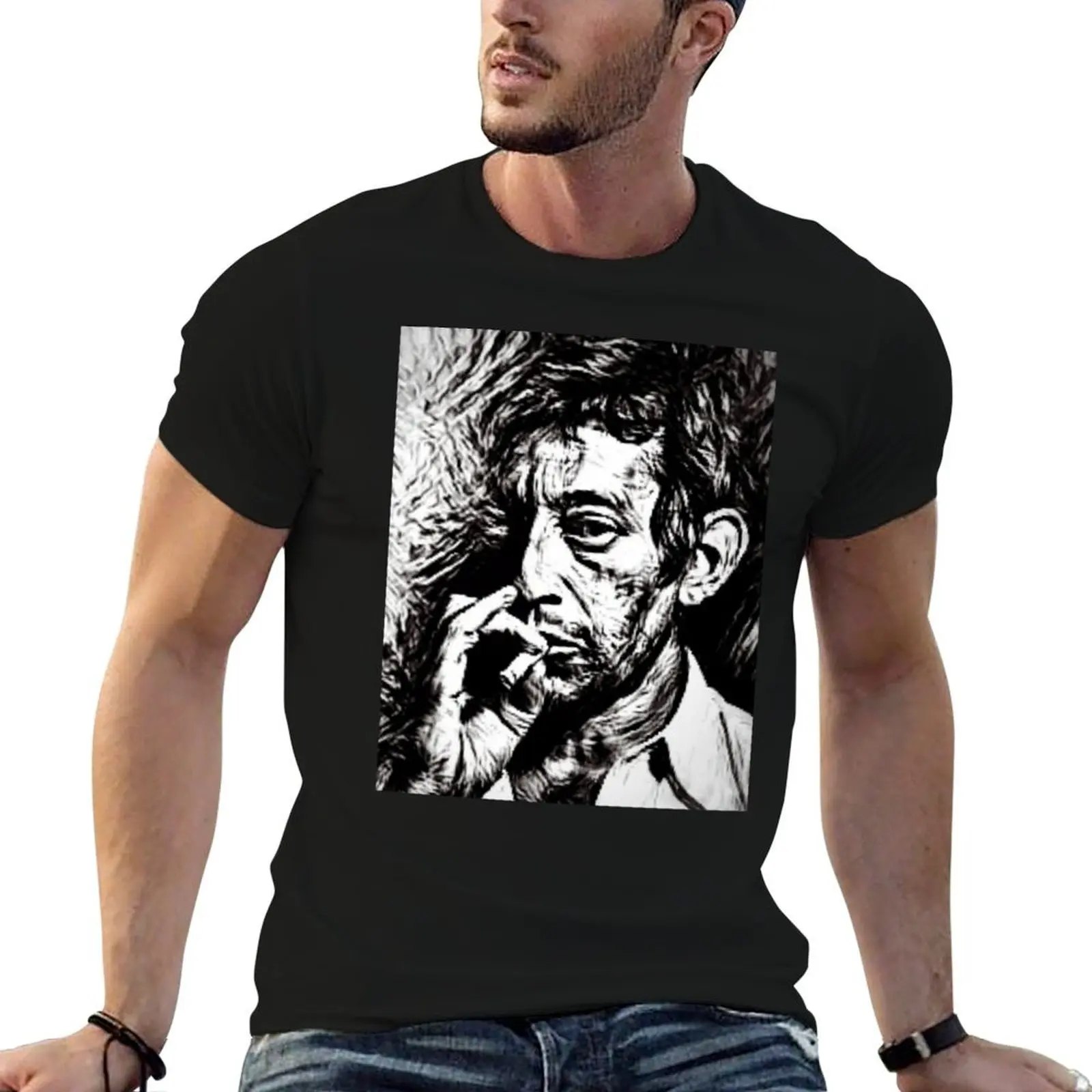 Serge Gainsbourg Noirs Ne Dessin Blanc graphique T-Shirt essential t shirt man t shirts for men casual T-Shirt
Serge Gainsbourg Noirs Ne Dessin Blanc graphique T-Shirt essential t shirt man t shirts for men casual T-Shirt
