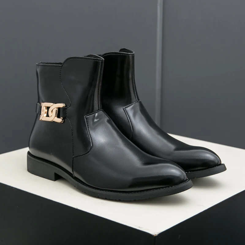 Classic Black Ankle Boots For Men Business Casual Zipper High Top Dress Shoes Man High Quality Pointed Toe Men's Leather Boots
Classic Black Ankle Boots For Men Business Casual Zipper High Top Dress Shoes Man High Quality Pointed Toe Men's Leather Boots