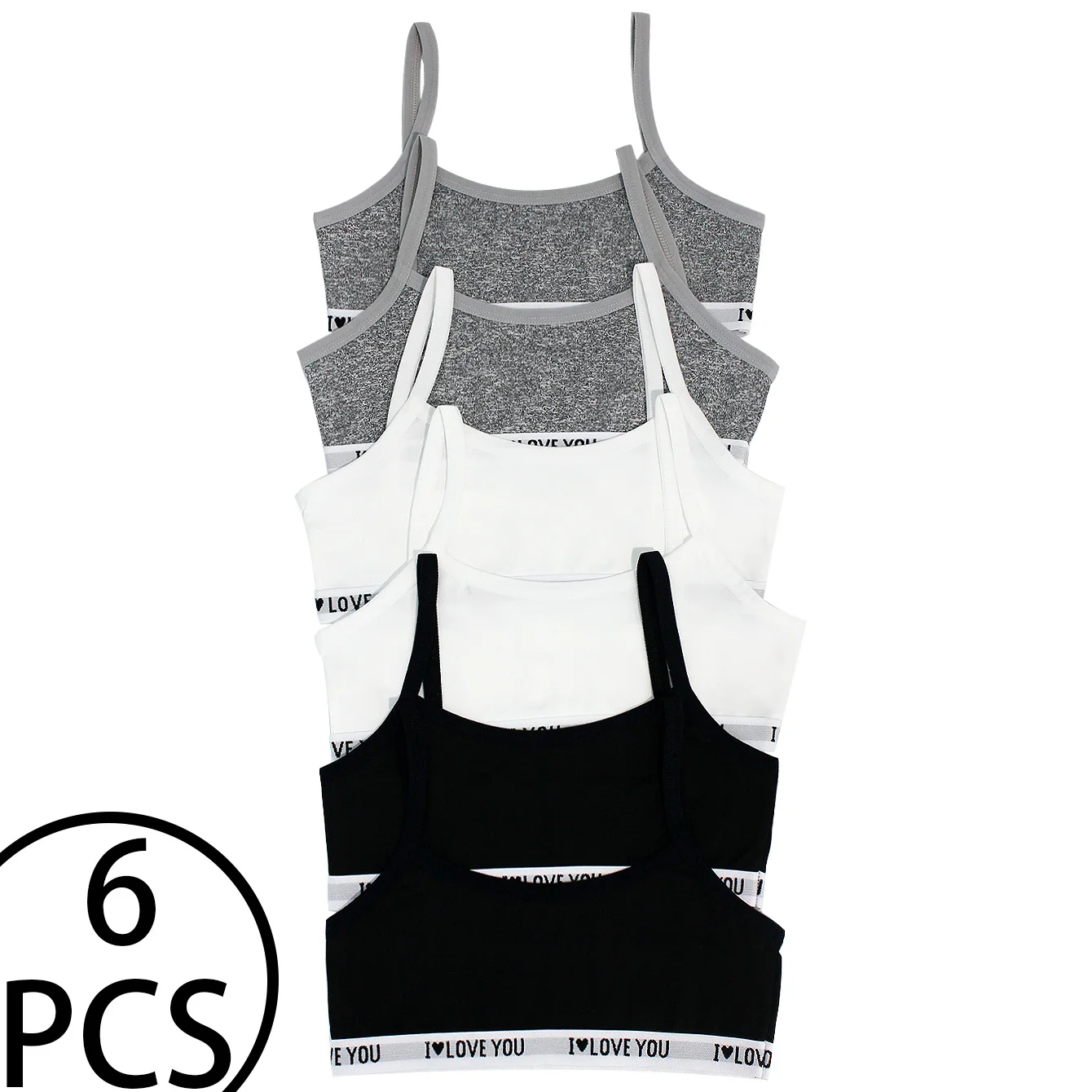 6-Pack Black-White-Grey Mixed Teenage Developmental Growth Vest Comfortable Sports Vest for Ages 9-12 Middle-Large Children
6-Pack Black-White-Grey Mixed Teenage Developmental Growth Vest Comfortable Sports Vest for Ages 9-12 Middle-Large Children
