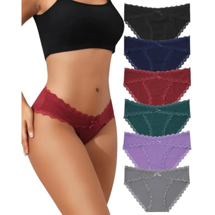LEVAO Womens Underwear Cotton Cheeky Bikini Panties for Women Lace Stretch Hipster Ladies Briefs Multipack S-XXL
LEVAO Womens Underwear Cotton Cheeky Bikini Panties for Women Lace Stretch Hipster Ladies Briefs Multipack S-XXL