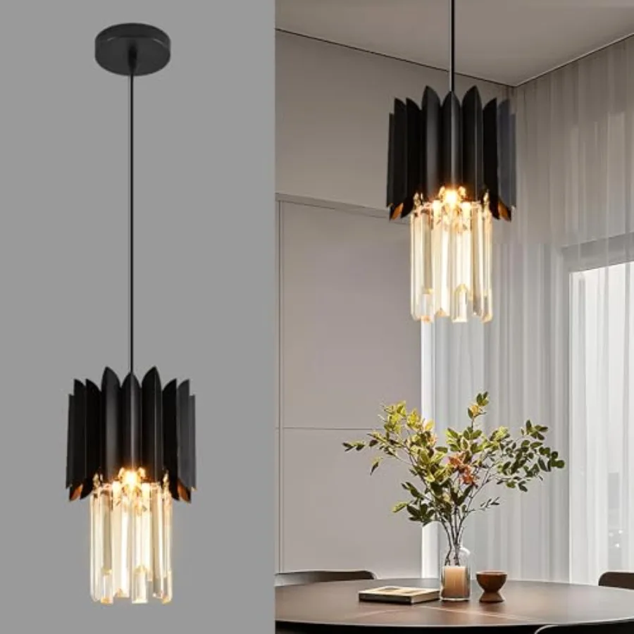 1-Light Modern Semi Flush Mount Ceiling Pendant Light Fixture Round Pendant Lights Kitchen Island Black Crystal Chandelier for
1-Light Modern Semi Flush Mount Ceiling Pendant Light Fixture Round Pendant Lights Kitchen Island Black Crystal Chandelier for
