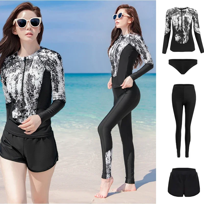 New Women 4pcs Rash Guards Tops & Bottoms Full Set Bathing Suit Wetsuit Sun UV Protect Workout Yoga Outfits Tracksuit Activewear
New Women 4pcs Rash Guards Tops & Bottoms Full Set Bathing Suit Wetsuit Sun UV Protect Workout Yoga Outfits Tracksuit Activewear