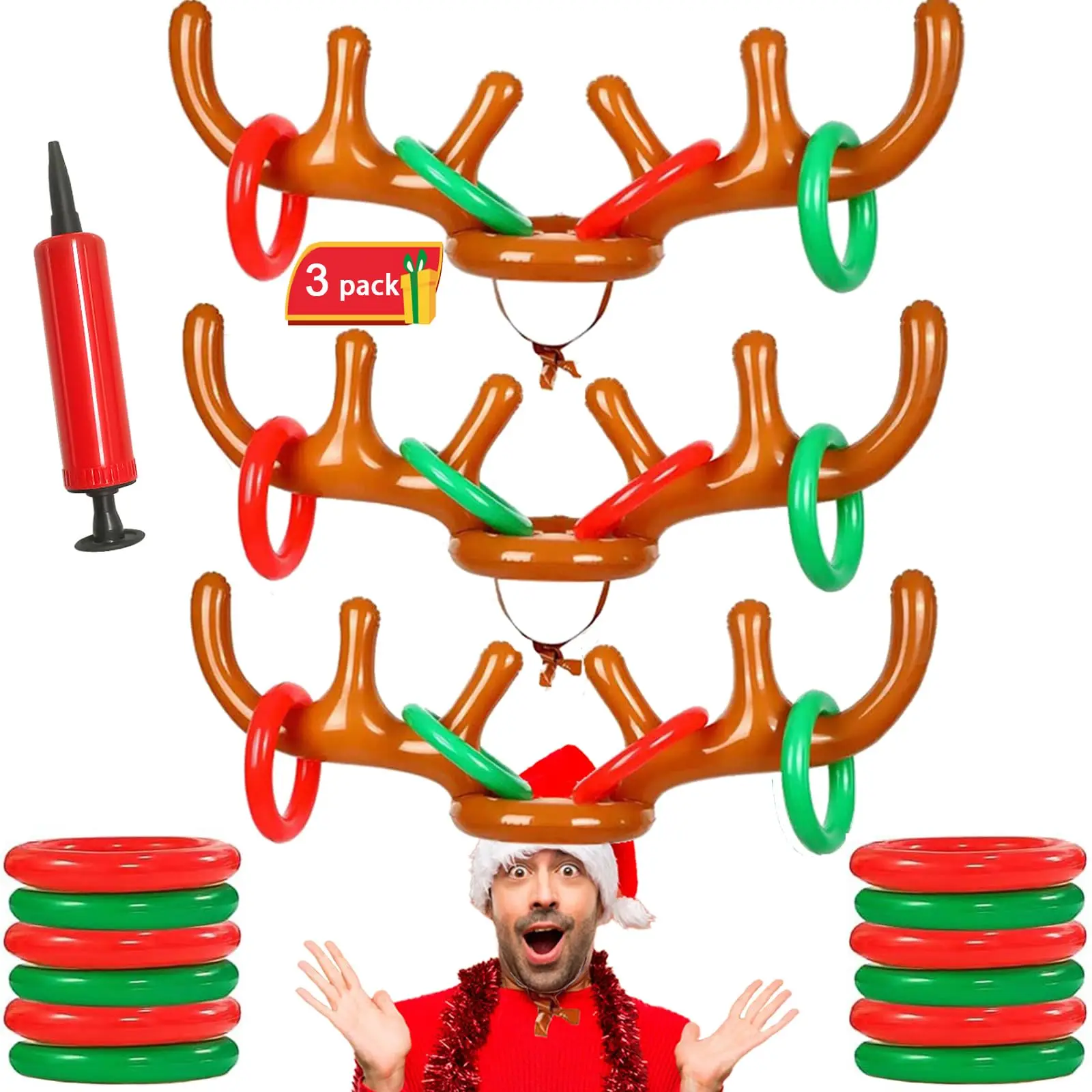Inflatable Reindeer Antler Ring Toss Game Antler Hat with Rings Christmas Party Games for Kids Adults Family Ring Toss Xmas Toys
Inflatable Reindeer Antler Ring Toss Game Antler Hat with Rings Christmas Party Games for Kids Adults Family Ring Toss Xmas Toys