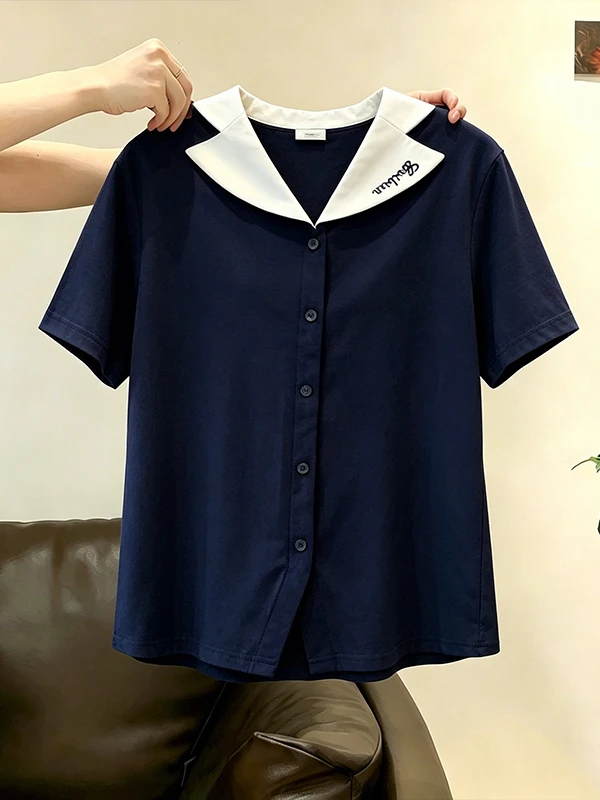 plus Size Women's Casual Style T-Shirt Summer New Fashion Shoulder Length Embroidered Collar Belly Concealing Slimming Color ...
plus Size Women's Casual Style T-Shirt Summer New Fashion Shoulder Length Embroidered Collar Belly Concealing Slimming Color ...
