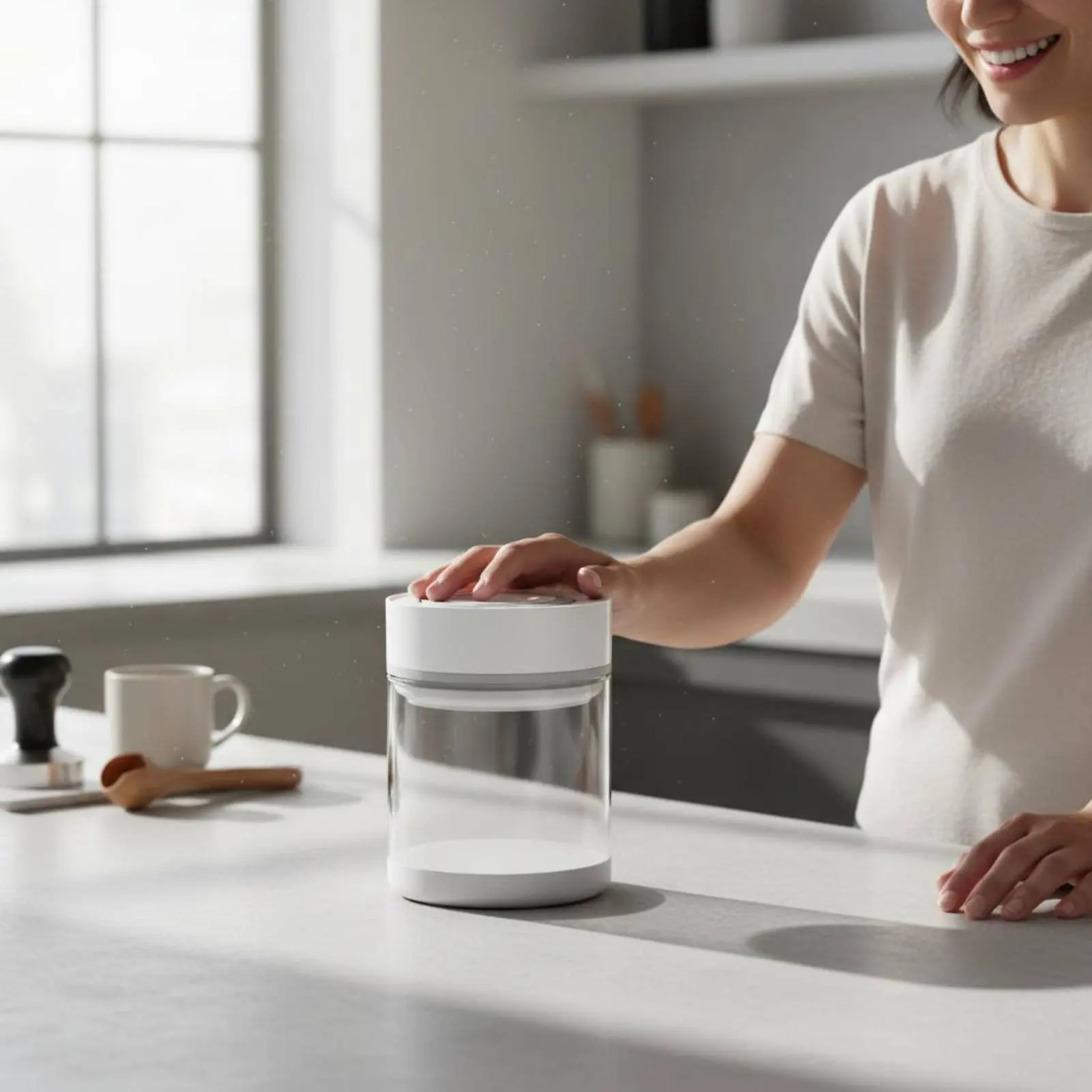 Automatic Vacuum Coffee Canister crispKeeping Electric Airtight Coffee Jar Smart Vacuum Storage Jar Wide Mouth BPAsafe
Automatic Vacuum Coffee Canister crispKeeping Electric Airtight Coffee Jar Smart Vacuum Storage Jar Wide Mouth BPAsafe