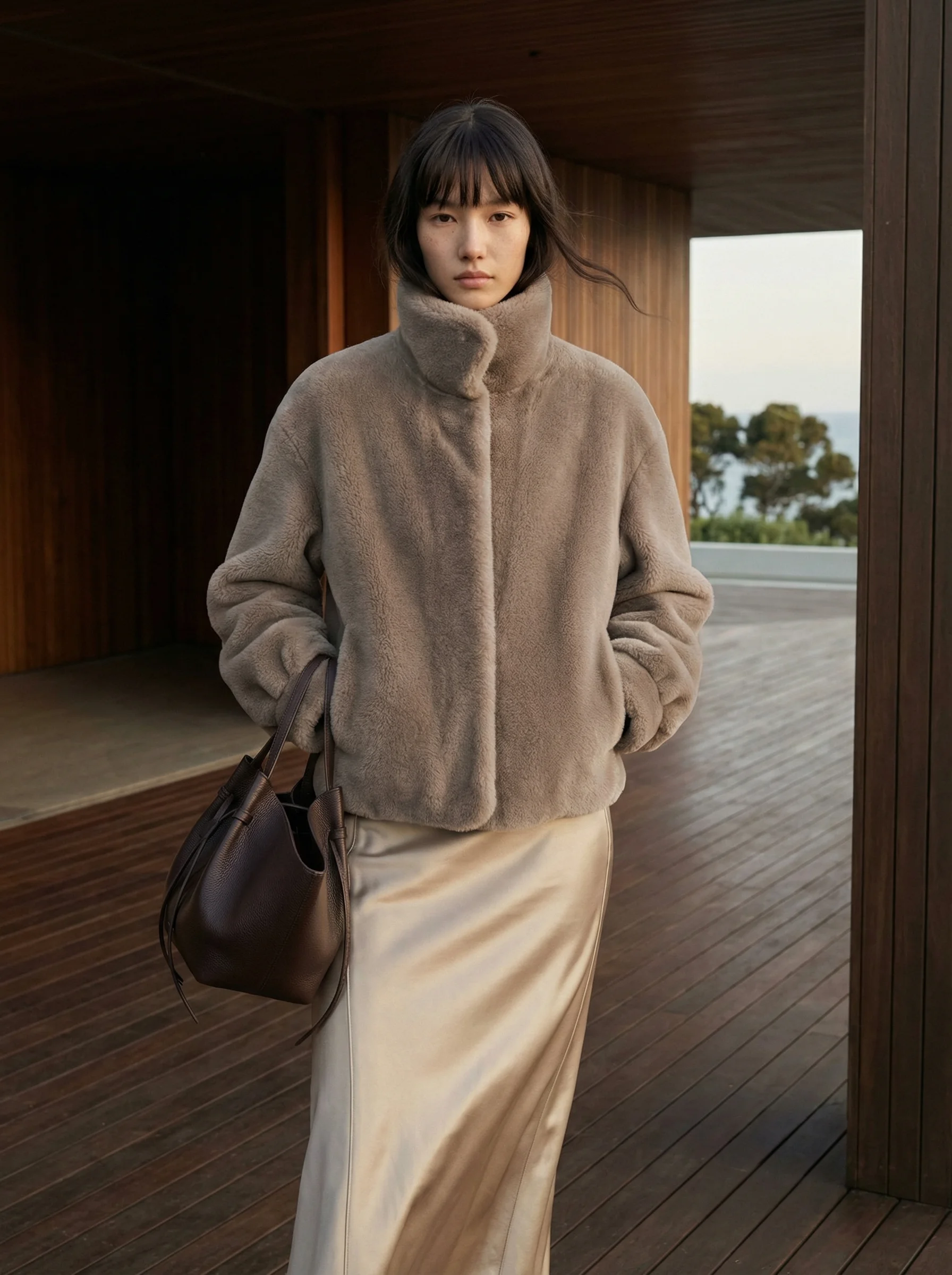 Тепло и стиль: короткое пальто из искусственного меха норки, свободного кроя, с высоким воротником, оригинальный дизайн для женщин, осенний сезон, полиэстер.
Тепло и стиль: короткое пальто из искусственного меха норки, свободного кроя, с высоким воротником, оригинальный дизайн для женщин, осенний сезон, полиэстер.