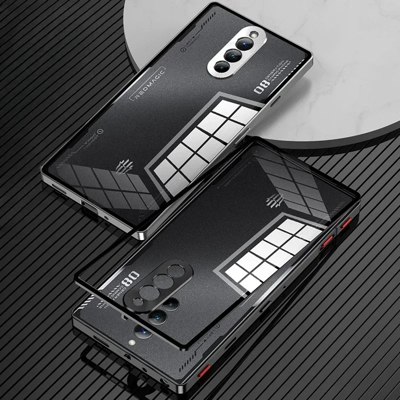 Чехол из алюминиевого сплава с металлическим каркасом для ZTE Nubia Red Magic 8 Pro+, прозрачная задняя крышка для телефона RedMagic 8S Pro Plus Shell