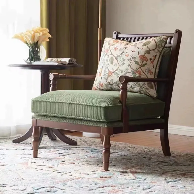 Retro single sofa chair French solid wood casual fabric tiger chair lazy chair
Retro single sofa chair French solid wood casual fabric tiger chair lazy chair