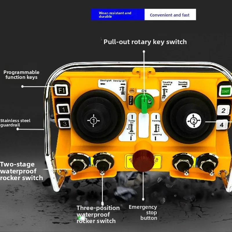 F24-60 Five-speed Rocker Industrial Wireless Tower Crane Remote Control Emergency Stop Key
F24-60 Five-speed Rocker Industrial Wireless Tower Crane Remote Control Emergency Stop Key