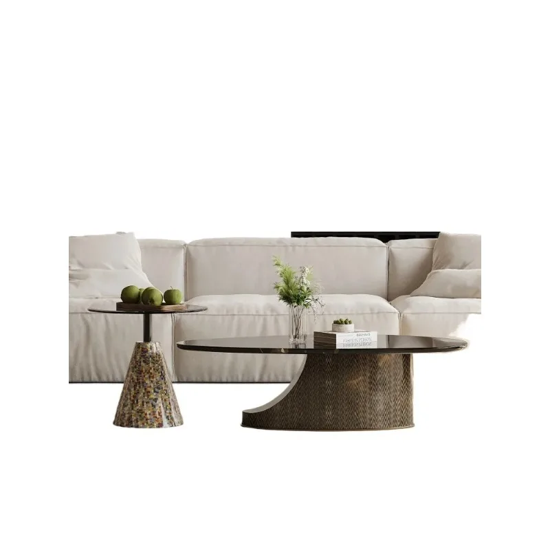 New light luxury oval coffee table combination high-end art coffee table living room home
New light luxury oval coffee table combination high-end art coffee table living room home