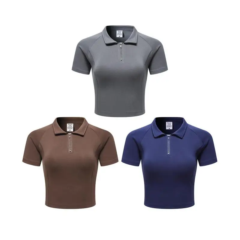 Women's short front shoulder short sleeved T-shirt, American Spicy Girl Fashion, Spring/Summer Polo, 2024
Women's short front shoulder short sleeved T-shirt, American Spicy Girl Fashion, Spring/Summer Polo, 2024