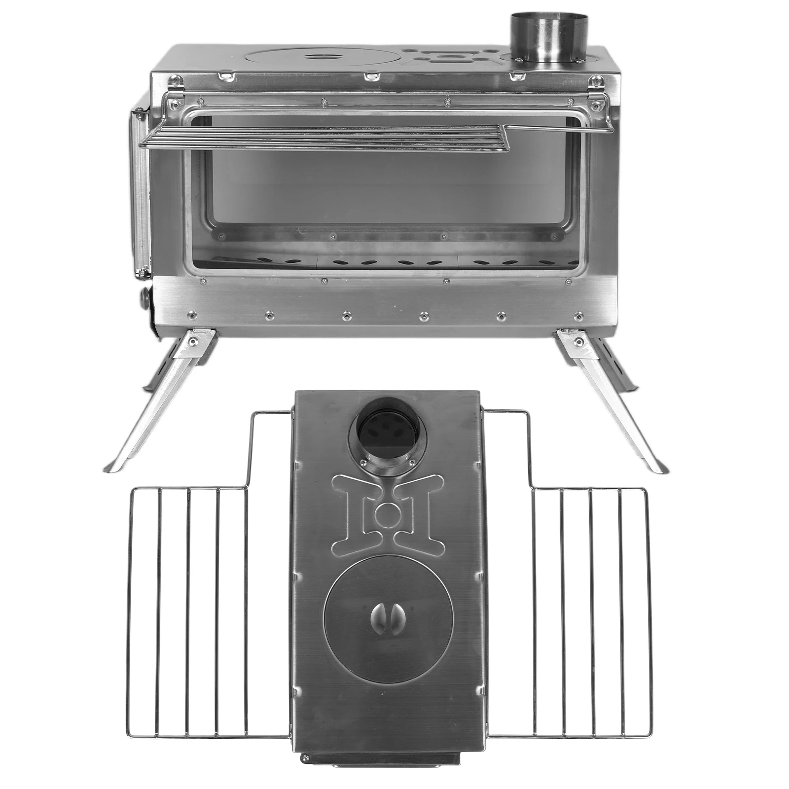 Portable Wood Burning Stove with Chimney Pipe Clean Burning Heating Stove Rust Proof for Tents Shelters Camping
Portable Wood Burning Stove with Chimney Pipe Clean Burning Heating Stove Rust Proof for Tents Shelters Camping