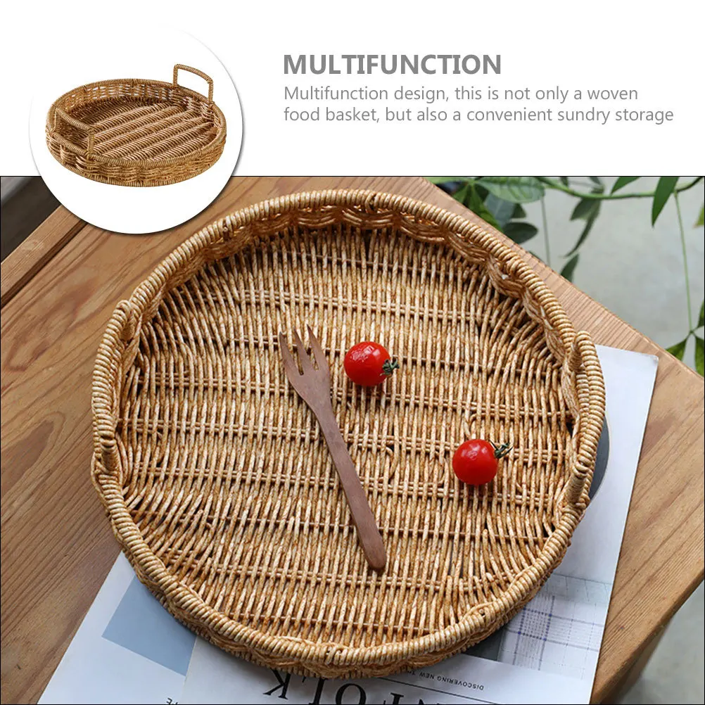 Woven Round Bread Basket for Fruit Vegetable Snacks Storage Multifunctional Rustic Serving Tray Home Kitchen
Woven Round Bread Basket for Fruit Vegetable Snacks Storage Multifunctional Rustic Serving Tray Home Kitchen