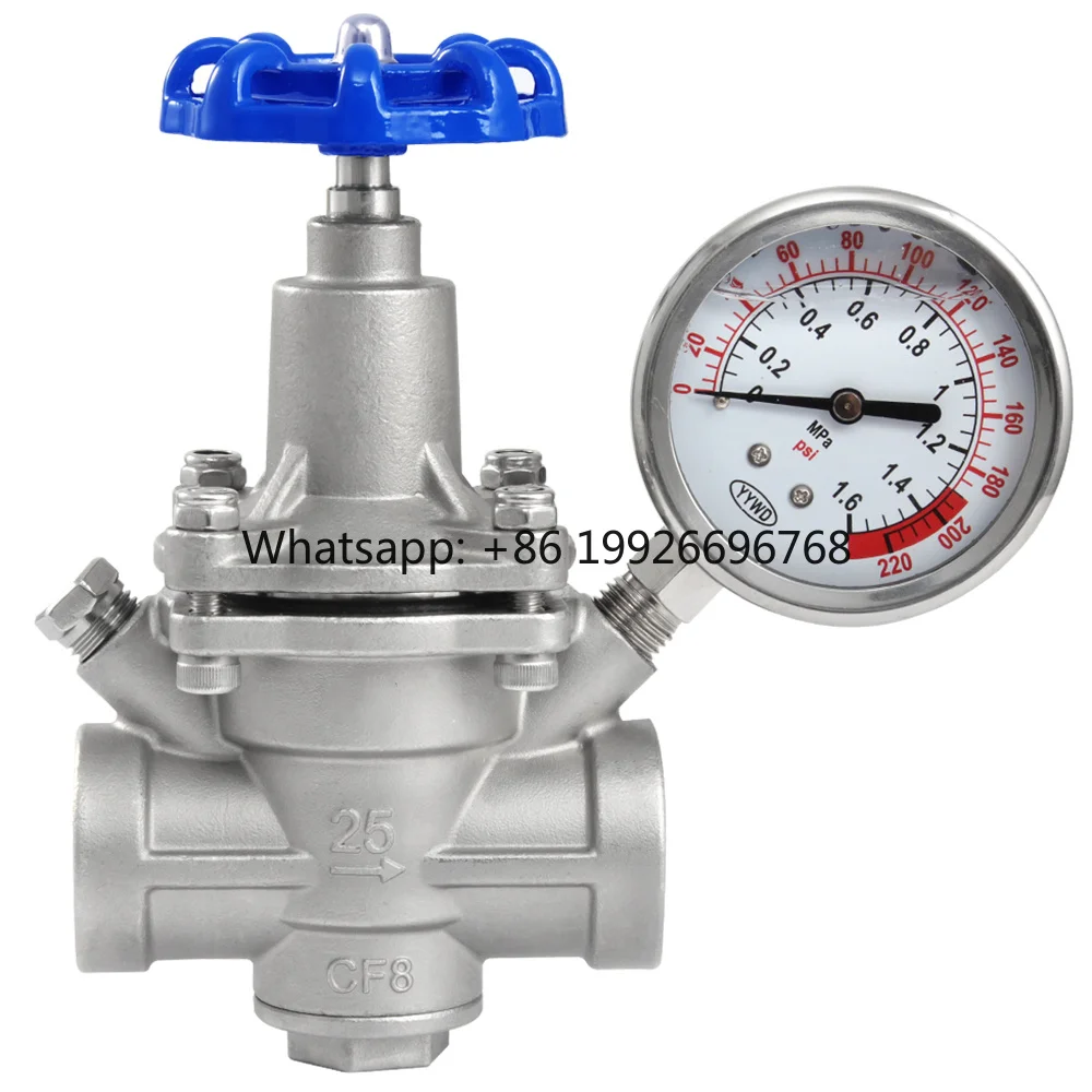 TKFM Stainless Steel 304 Pressure Reducing Valve with Threaded Connection for Water Air Oxygen | PN16-64 | 1/2"-2" Port Size
TKFM Stainless Steel 304 Pressure Reducing Valve with Threaded Connection for Water Air Oxygen | PN16-64 | 1/2"-2" Port Size