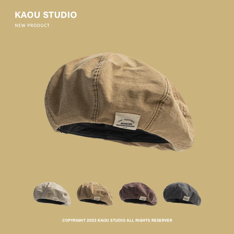 Japanese Spring and Summer Simple Beret Women's Outdoor Versatile Washed Retro Sticker Label Design Octagonal Painter Hat
Japanese Spring and Summer Simple Beret Women's Outdoor Versatile Washed Retro Sticker Label Design Octagonal Painter Hat