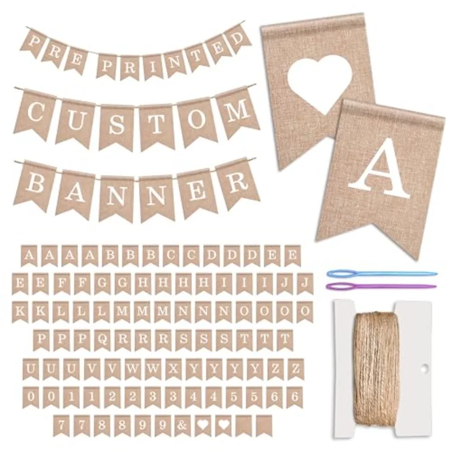 Pre-Printed Banner 97 Flags with Letters, Numbers and Symbols, Reusable DIY Custom Banner, Make Your Own Personalized Banner fo
Pre-Printed Banner 97 Flags with Letters, Numbers and Symbols, Reusable DIY Custom Banner, Make Your Own Personalized Banner fo