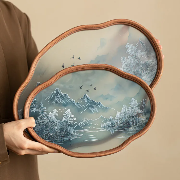 Mountain and Water Glass Tea Tray, Retro Bamboo Tea Tray, Kung Fu Tea Set, Simple Tea Room, Fruit Dim Sum Plate, Storage Tray
Mountain and Water Glass Tea Tray, Retro Bamboo Tea Tray, Kung Fu Tea Set, Simple Tea Room, Fruit Dim Sum Plate, Storage Tray
