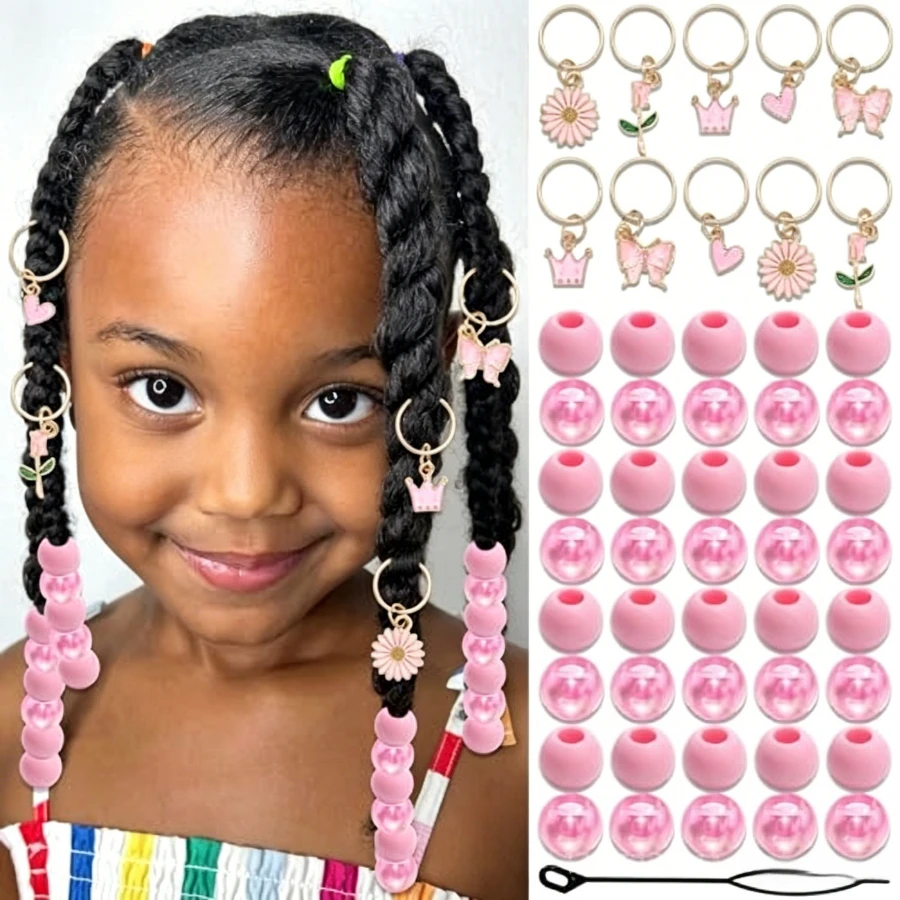50Pcs Braid Hair Beads DIY Accessory Set, Flower Butterfly Heart Dangle Charms, Colorful Plastic Hair Cuffs for Braids Twists Hairstyle Decor
50Pcs Braid Hair Beads DIY Accessory Set, Flower Butterfly Heart Dangle Charms, Colorful Plastic Hair Cuffs for Braids Twists Hairstyle Decor