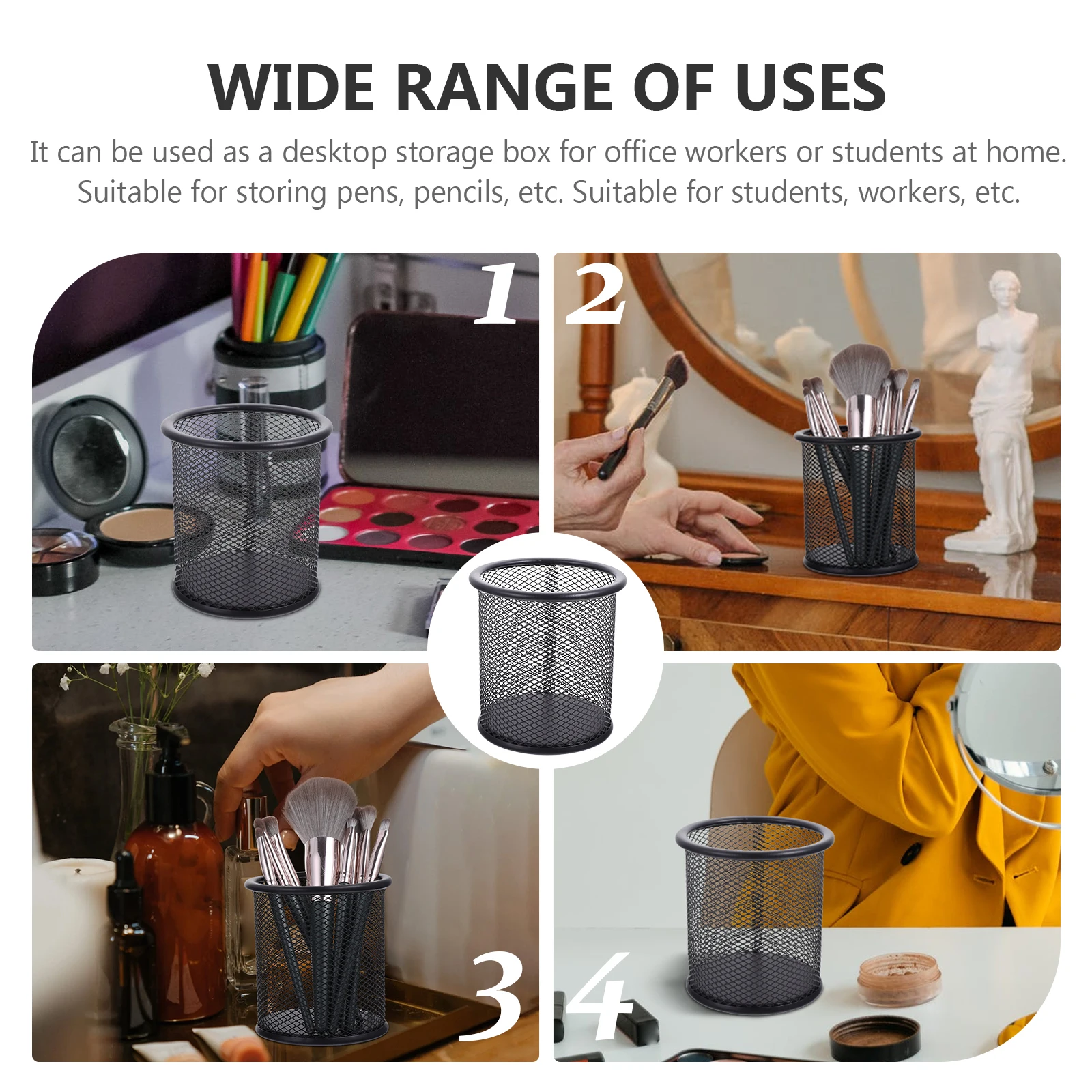 3 Pcs Metal Mesh Pen Holder Cup for Desk Pencil Organizer Marker Office Desktop Makeup Brushes
3 Pcs Metal Mesh Pen Holder Cup for Desk Pencil Organizer Marker Office Desktop Makeup Brushes