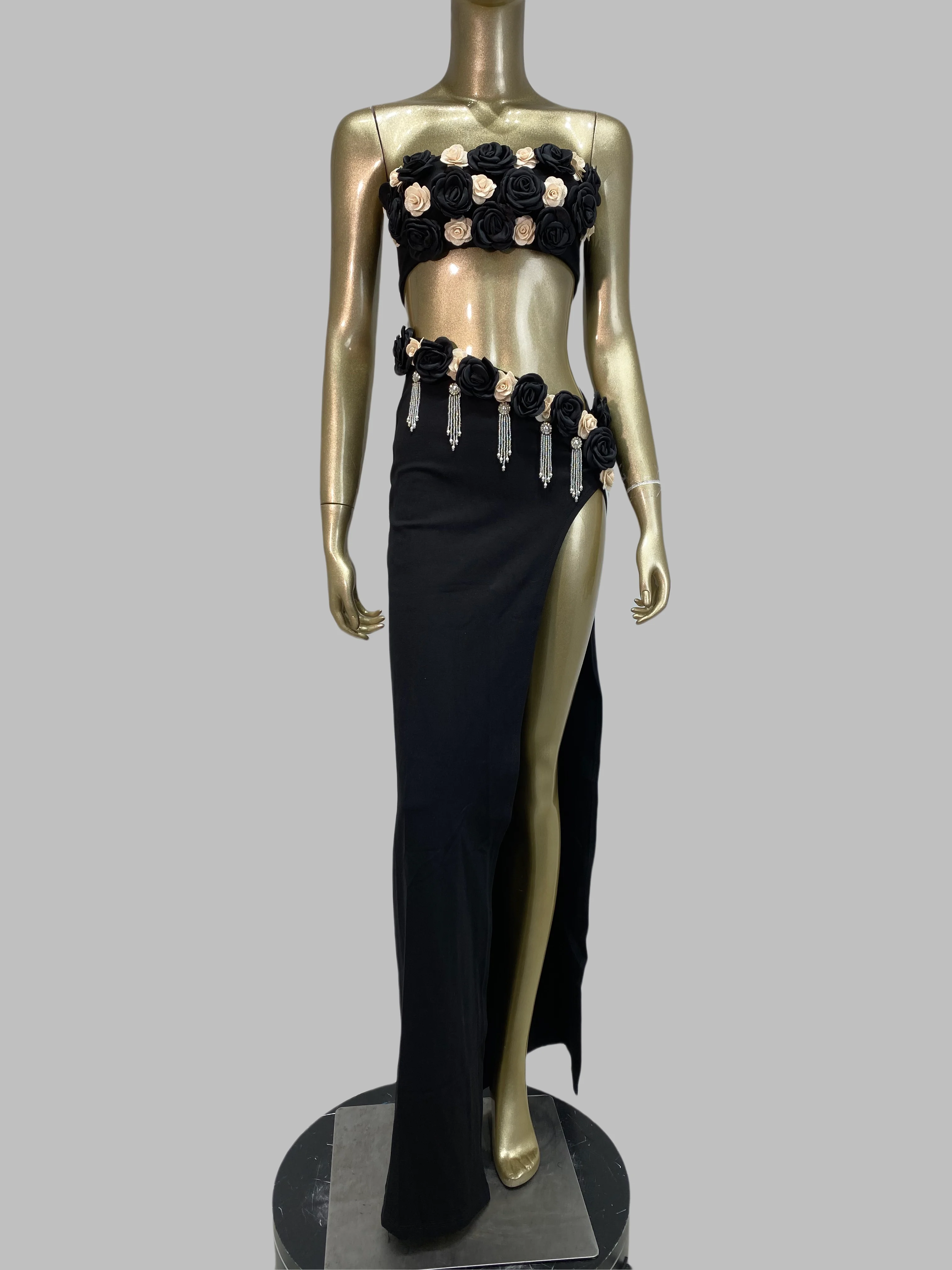 Black Bandage Two Piece Summer Sets Women Appliques Crop Top and High Split Long Skirt Evening Party Special Occassion Outfits
Black Bandage Two Piece Summer Sets Women Appliques Crop Top and High Split Long Skirt Evening Party Special Occassion Outfits
