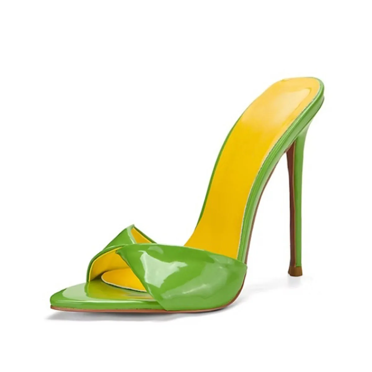 Arden Furtado Summer Patent Leather Pointed Slip-on Thin heel Super high heel Sexy Word slippers Outdoor wear Open toe Mules
Arden Furtado Summer Patent Leather Pointed Slip-on Thin heel Super high heel Sexy Word slippers Outdoor wear Open toe Mules