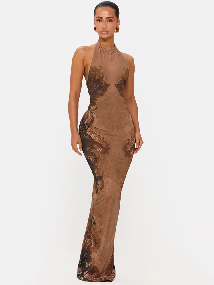 Sibybo Elegant Off Shoulder Floral Print Women Maxi Dress Halter Backless Bandage Cinched Waist Summer Slim Party Evening Dress
Sibybo Elegant Off Shoulder Floral Print Women Maxi Dress Halter Backless Bandage Cinched Waist Summer Slim Party Evening Dress