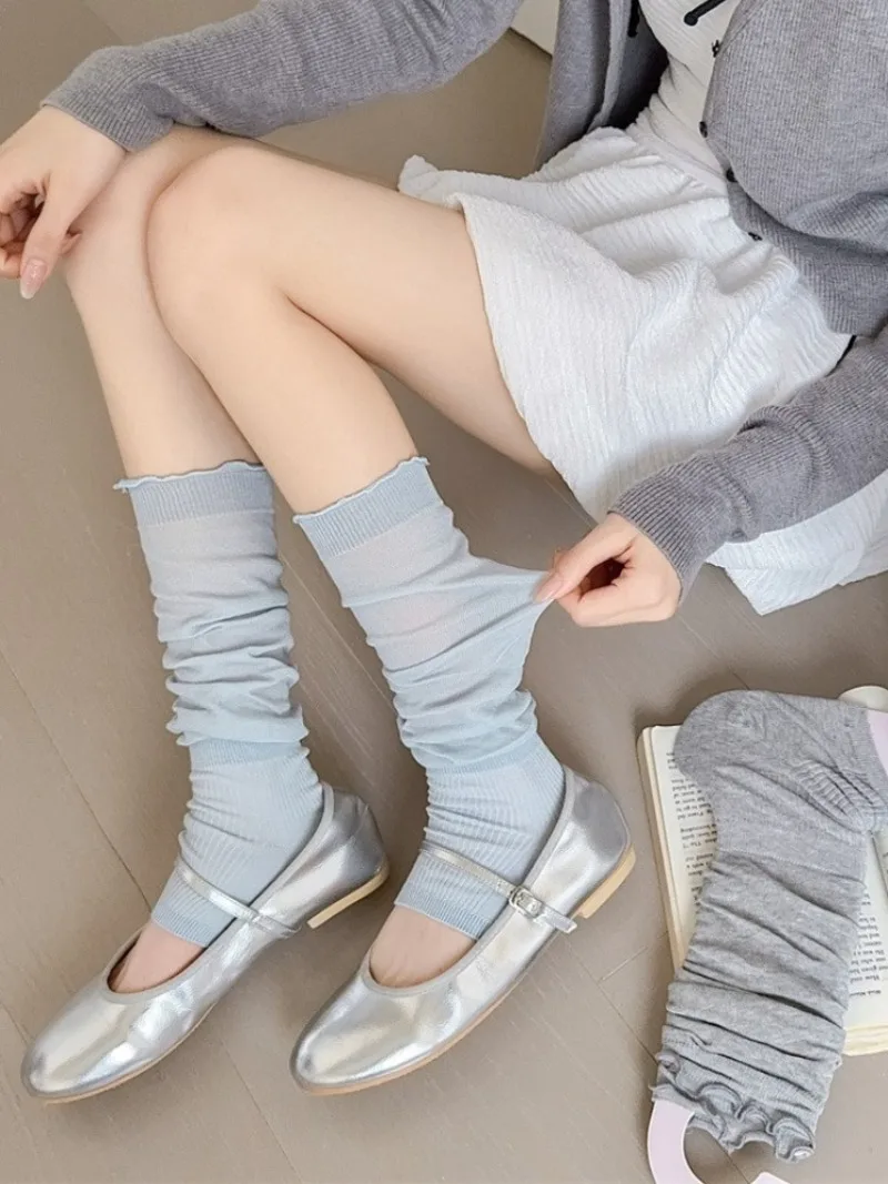 Women Thin Cotton Stirrup Legwarmers Ballet-style Ruffled Edge Pile-up Knee High Socks Japanese Knitted Boots Footed Leg Covers
Women Thin Cotton Stirrup Legwarmers Ballet-style Ruffled Edge Pile-up Knee High Socks Japanese Knitted Boots Footed Leg Covers