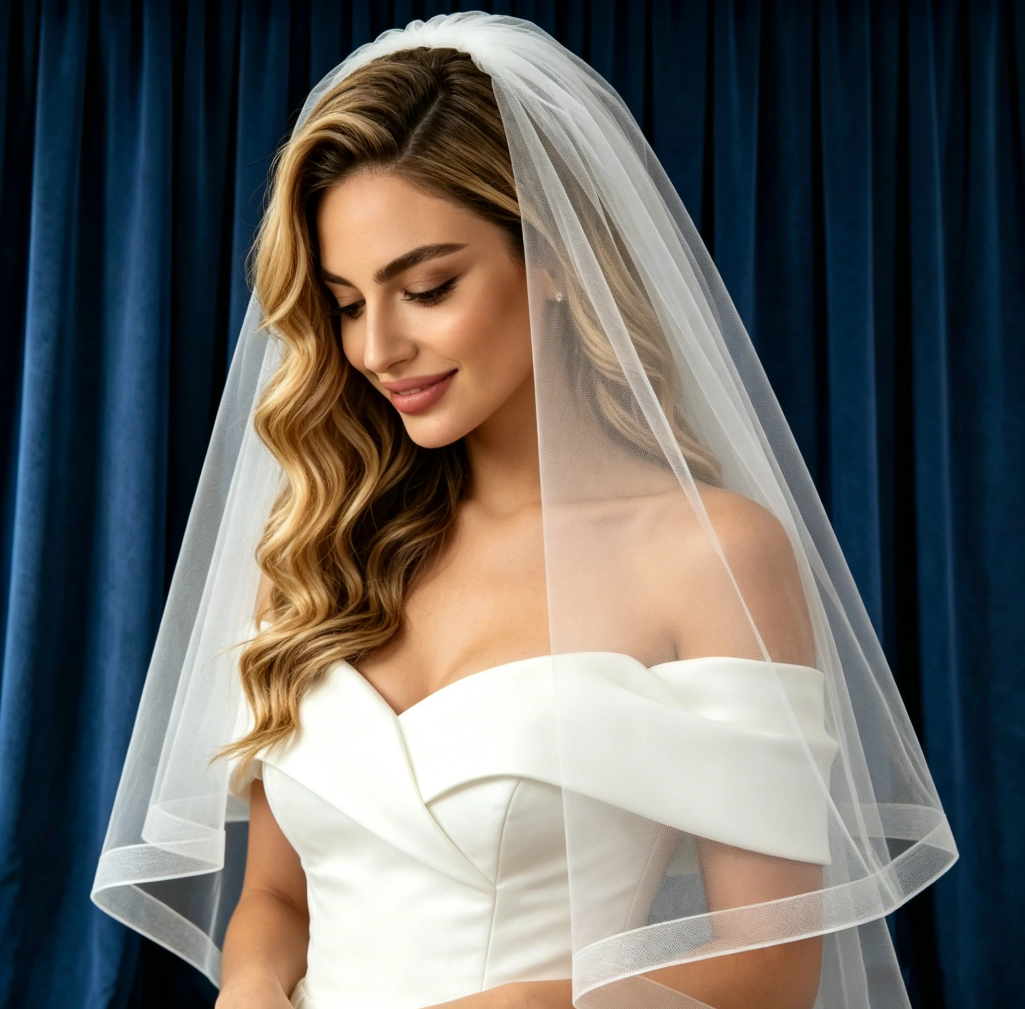Minimalist Blusher Bridal Veil Stiff Net Edge Two-Tier Soft Tulle Wedding Veil with Comb Simple Covering Face Veil for Bride G69
Minimalist Blusher Bridal Veil Stiff Net Edge Two-Tier Soft Tulle Wedding Veil with Comb Simple Covering Face Veil for Bride G69